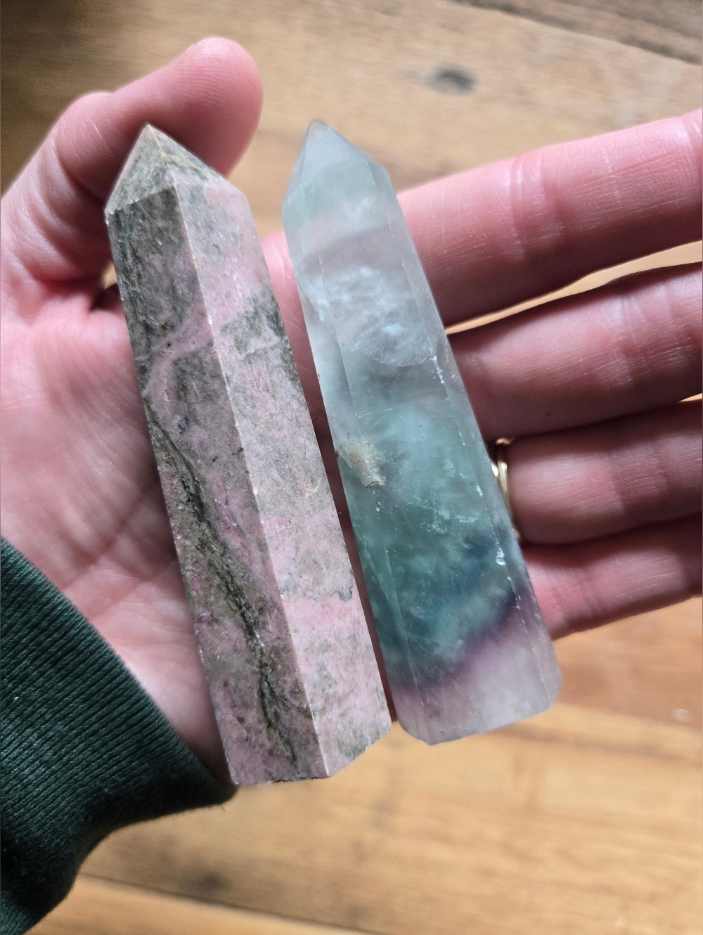 Rainbow Fluorite & Rhodonite Crystal Towers Bundle|Healing Crystals|Meditation🔮